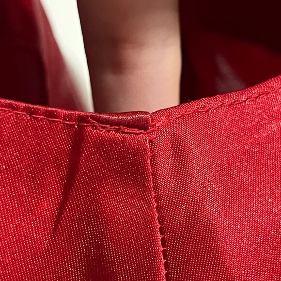 Erika Taylor Womens VTG Satin Slip Dress Size M Red Vamp Scalloped Gothic Noir - Picture 11 of 11